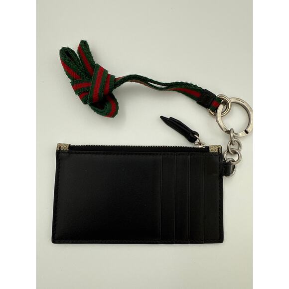 GGC102: Gucci GG Supreme Kingsnake print lanyard coin case card holder - Picture 2 of 5